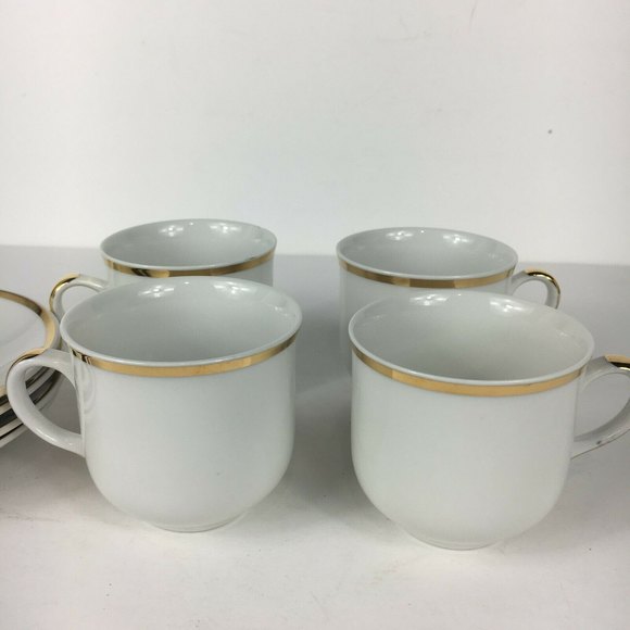 Set Of 4 Cups And Saucers Southington by Baum Fine China Jasmine in Box - Picture 3 of 8